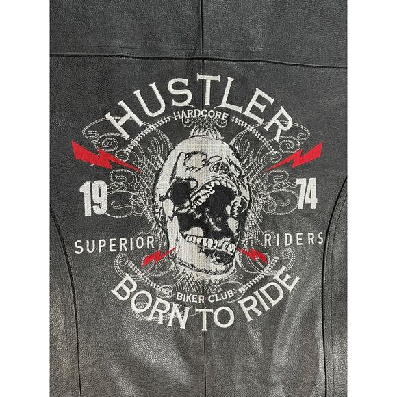 Hustler Born To Ride Leather Jacket Larry Flint - Picture 5 of 5